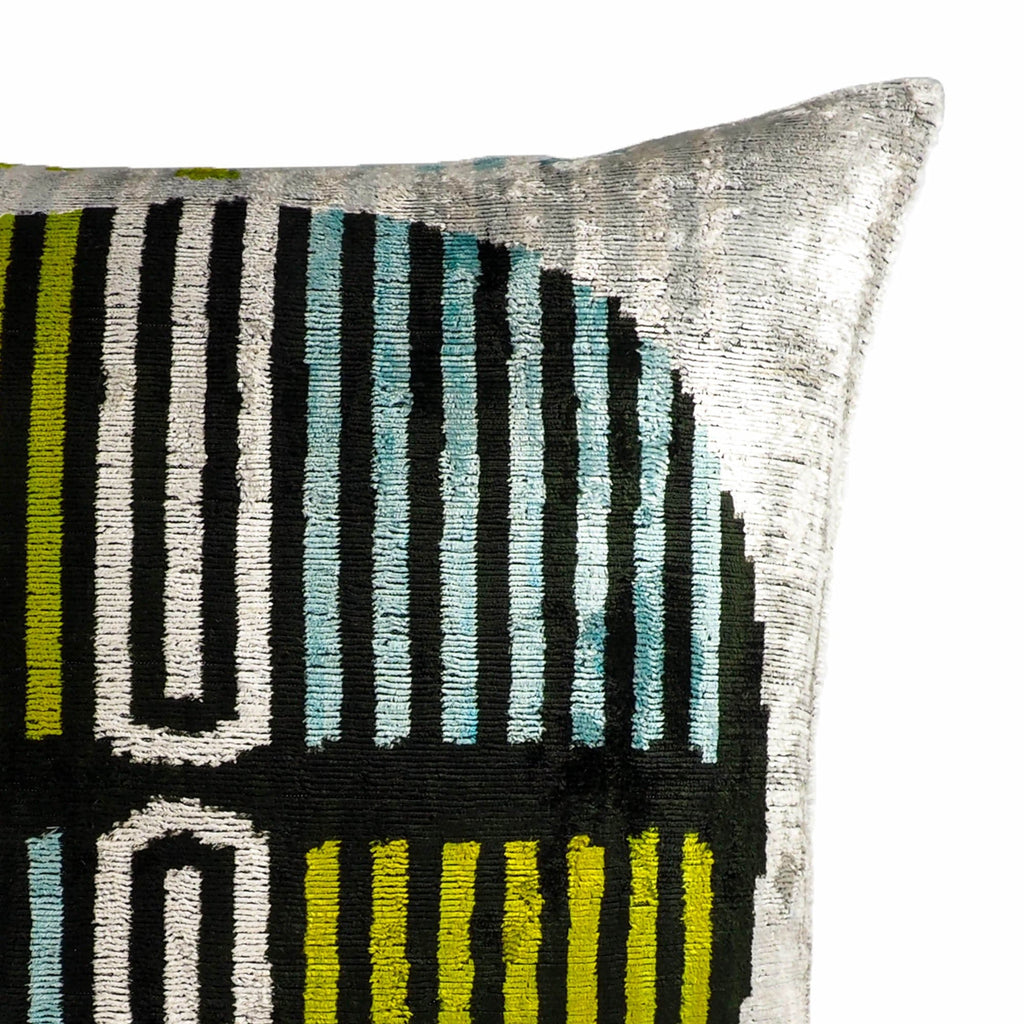 Tamga Silk Velvet Ikat Throw Cushion
