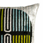 Tamga Silk Velvet Ikat Throw Cushion