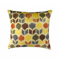 Tulips Silk Velvet Ikat Throw Cushion