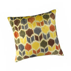 Tulips Silk Velvet Ikat Throw Cushion